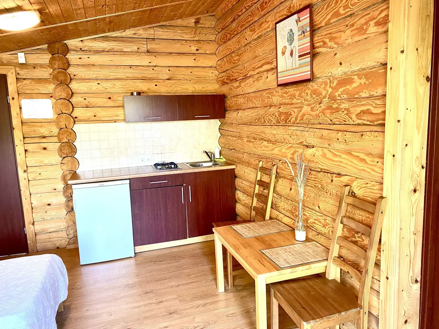 Trivietis apartamentas – virtuvėlė su valgomuoju